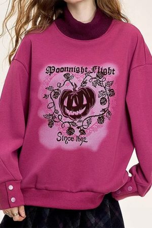 Casual Day Outfits, Easy Trendy Outfits Moonlight Flight Printed Sweatshirt