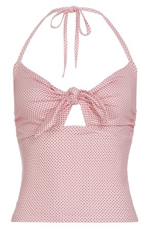 Casual Day Outfits, Easy Trendy Outfits Morning In Paris Polka Dot Halter Top