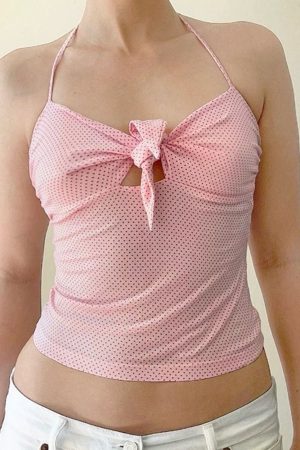 Casual Day Outfits, Easy Trendy Outfits Morning In Paris Polka Dot Halter Top