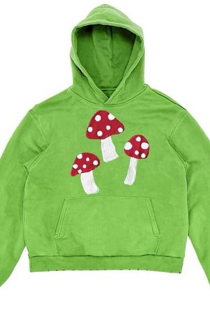 Casual Day Outfits, Easy Trendy Outfits Mushroom Print Hoodie