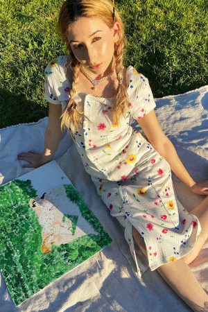 Casual Day Outfits, Easy Trendy Outfits Naturecore Aesthetic Floral Dress