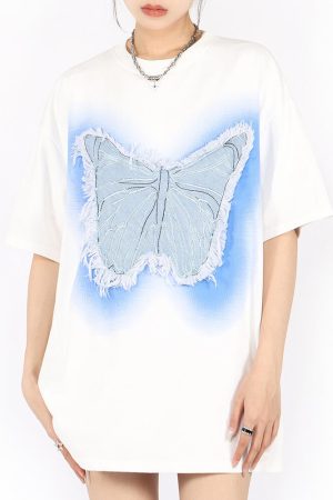 Casual Day Outfits, Easy Trendy Outfits Neon Butterfly Oversized T-Shirt