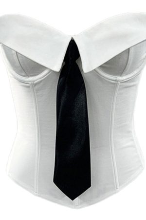 Casual Day Outfits, Easy Trendy Outfits Office Siren Tie Corset Top