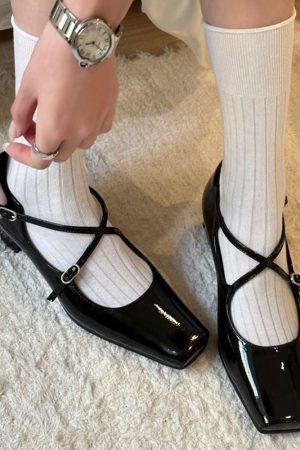 Casual Day Outfits, Easy Trendy Outfits Old Money Cross Strap Mary Janes