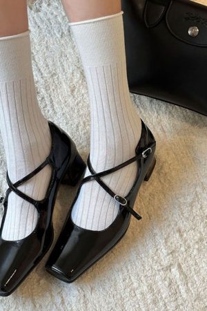 Casual Day Outfits, Easy Trendy Outfits Old Money Cross Strap Mary Janes