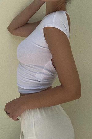 Casual Day Outfits, Easy Trendy Outfits Old Money Open Back Crop Top