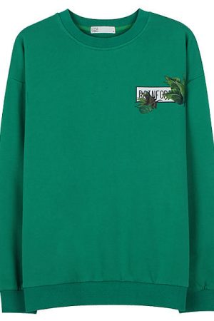 Casual Day Outfits, Easy Trendy Outfits Palm Leaf Checker Sweatshirt