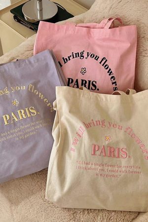 Casual Day Outfits, Easy Trendy Outfits Paris Embroidered Flower Bag