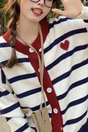 Casual Day Outfits, Easy Trendy Outfits Paris Striped Cardigan