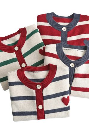 Casual Day Outfits, Easy Trendy Outfits Paris Striped Cardigan