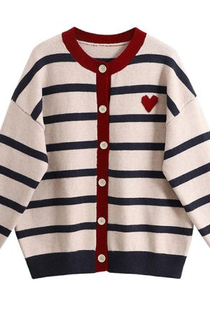 Casual Day Outfits, Easy Trendy Outfits Paris Striped Cardigan