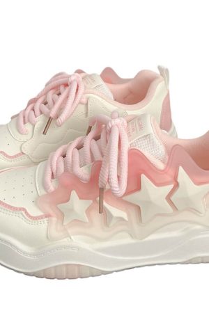 Casual Day Outfits, Easy Trendy Outfits Pastel Aesthetic Star Sneakers