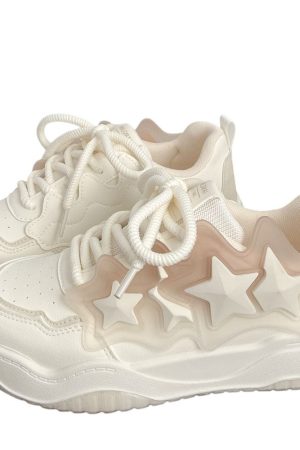 Casual Day Outfits, Easy Trendy Outfits Pastel Aesthetic Star Sneakers