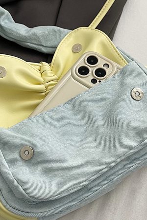 Casual Day Outfits, Easy Trendy Outfits Pastel Bow Ruched Shoulder Bag