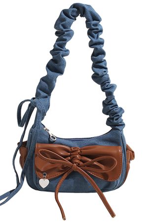 Casual Day Outfits, Easy Trendy Outfits Pastel Bow Ruched Shoulder Bag