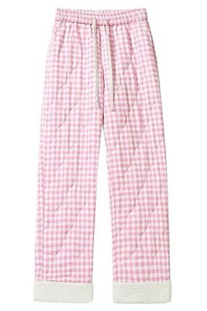 Casual Day Outfits, Easy Trendy Outfits Pastel Checkered Puffer Pants