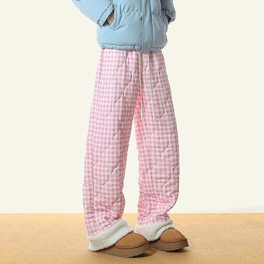 Casual Day Outfits, Easy Trendy Outfits Pastel Checkered Puffer Pants Casual Day Outfits, Easy Trendy Outfits Pastel Checkered Puffer Pants