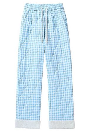 Casual Day Outfits, Easy Trendy Outfits Pastel Checkered Puffer Pants