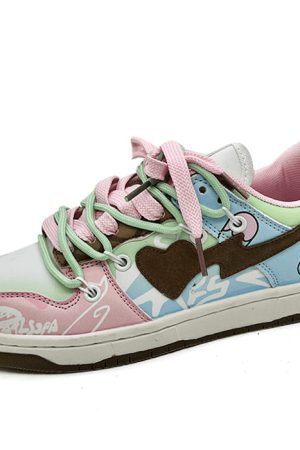 Casual Day Outfits, Easy Trendy Outfits Pastel Heart Aesthetic Sneakers