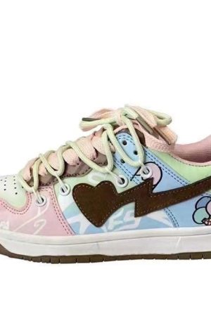 Casual Day Outfits, Easy Trendy Outfits Pastel Heart Aesthetic Sneakers
