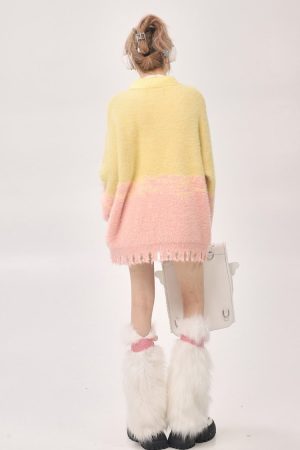Casual Day Outfits, Easy Trendy Outfits Pastel Knit Sweater with Star Design