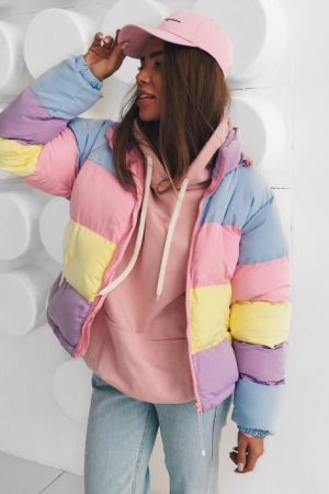 Casual Day Outfits, Easy Trendy Outfits Pastel Padded Jacket