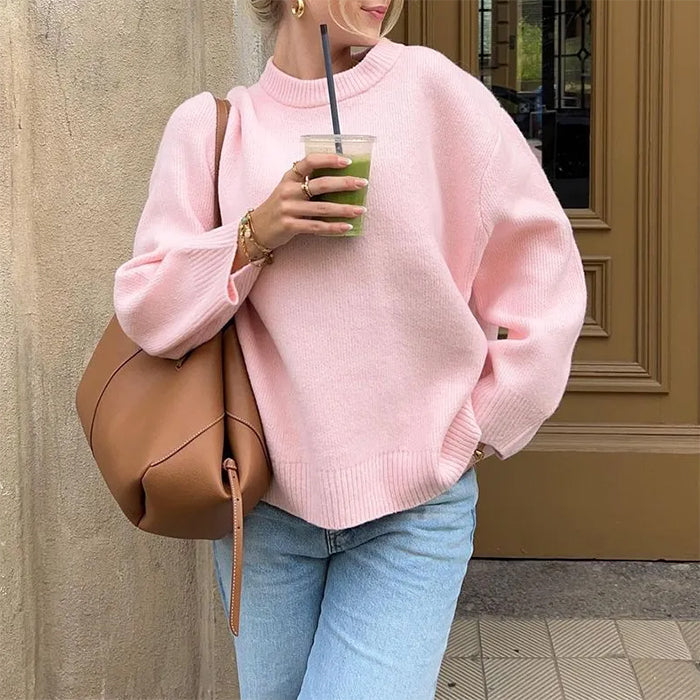 Casual Day Outfits, Easy Trendy Outfits Pastel Pink Oversized Sweater Casual Day Outfits, Easy Trendy Outfits Pastel Pink Oversized Sweater