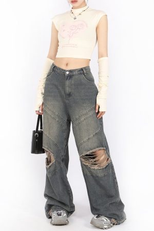 Casual Day Outfits, Easy Trendy Outfits Pastel Soft Girl Tee with Arm Warmers