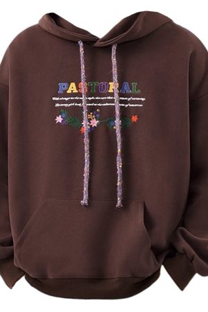 Casual Day Outfits, Easy Trendy Outfits Pastoral Print Indie Hoodie