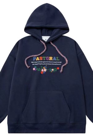 Casual Day Outfits, Easy Trendy Outfits Pastoral Print Indie Hoodie