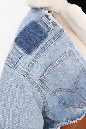 Casual Day Outfits, Easy Trendy Outfits Patchwork Denim Cropped Jacket