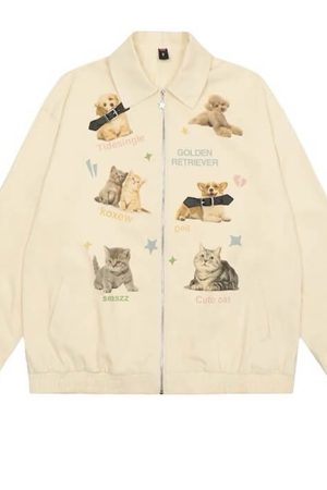 Casual Day Outfits, Easy Trendy Outfits Paws Pet Graphic Jacket