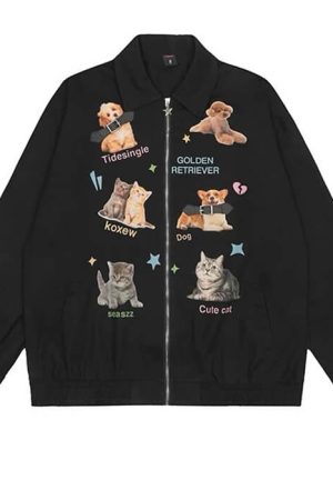 Casual Day Outfits, Easy Trendy Outfits Paws Pet Graphic Jacket
