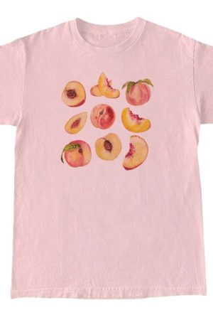 Casual Day Outfits, Easy Trendy Outfits Peach Graphic T-Shirt