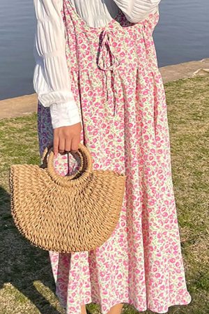 Casual Day Outfits, Easy Trendy Outfits Picnic Time Cottagecore Straw Bag