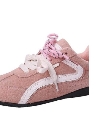 Casual Day Outfits, Easy Trendy Outfits Pink Bow Embroidery Sneakers