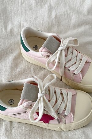 Casual Day Outfits, Easy Trendy Outfits Pink & Red Star Sneakers