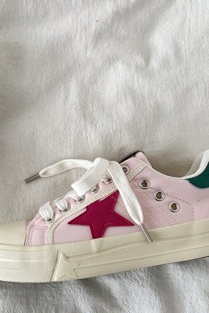 Casual Day Outfits, Easy Trendy Outfits Pink & Red Star Sneakers