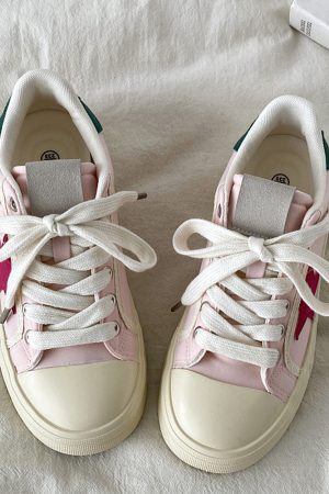 Casual Day Outfits, Easy Trendy Outfits Pink & Red Star Sneakers