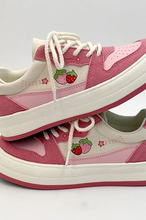 Casual Day Outfits, Easy Trendy Outfits Pink Strawberry Sneakers