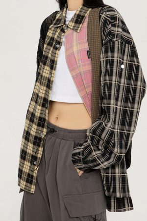 Casual Day Outfits, Easy Trendy Outfits Plaid Oversized Shirt