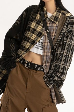 Casual Day Outfits, Easy Trendy Outfits Plaid Oversized Shirt