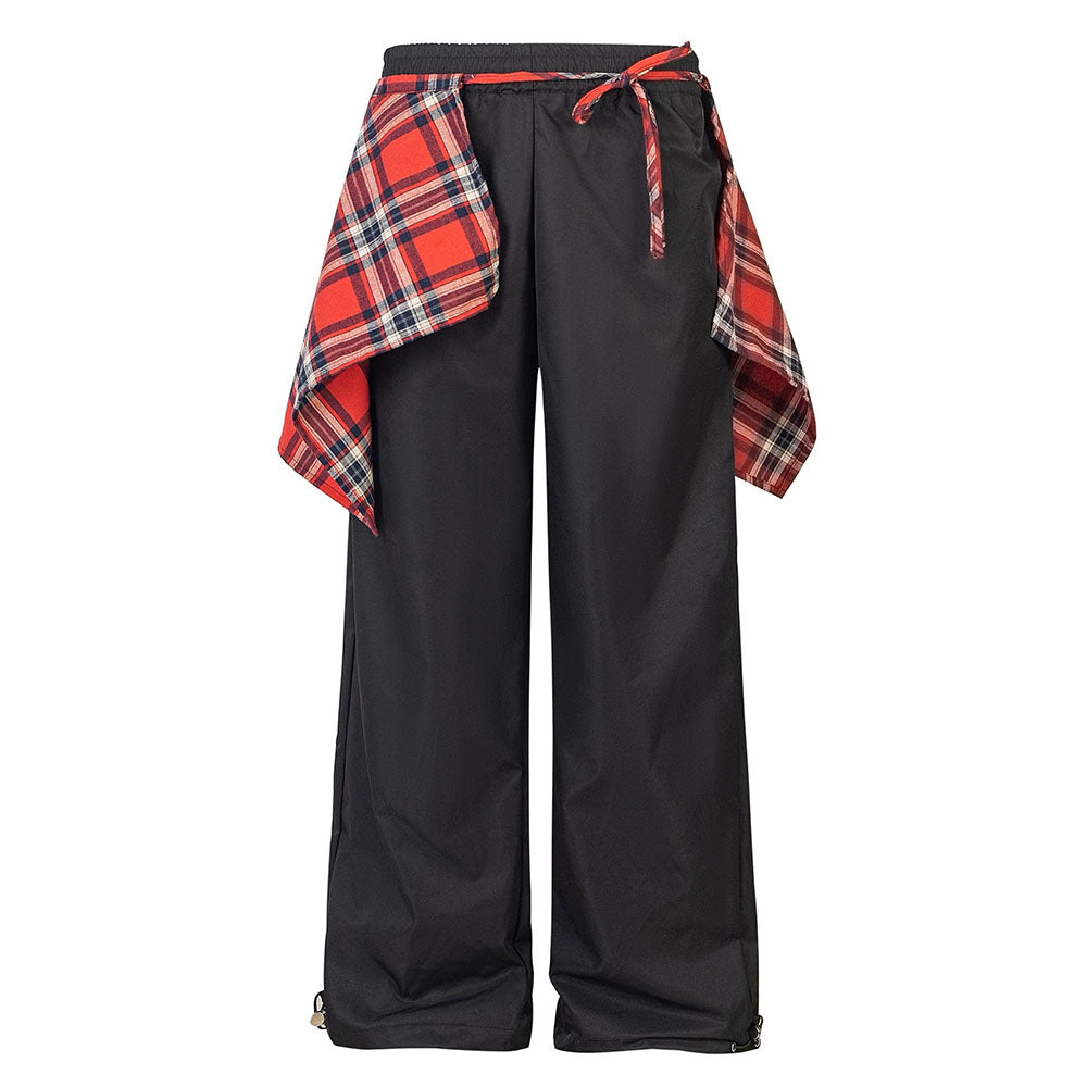 Casual Day Outfits, Easy Trendy Outfits Plaid Shirt-Tied Baggy Trousers Casual Day Outfits, Easy Trendy Outfits Plaid Shirt-Tied Baggy Trousers