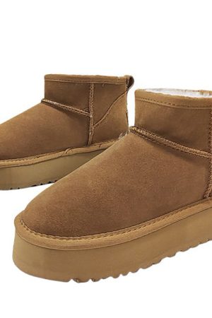 Casual Day Outfits, Easy Trendy Outfits Platform Sheepskin Boot