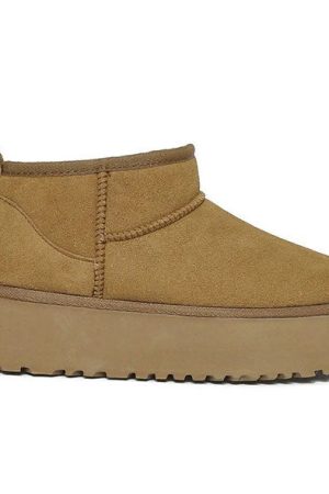 Casual Day Outfits, Easy Trendy Outfits Platform Sheepskin Boot