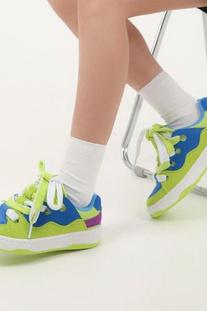 Casual Day Outfits, Easy Trendy Outfits Pop Color Skater Sneakers