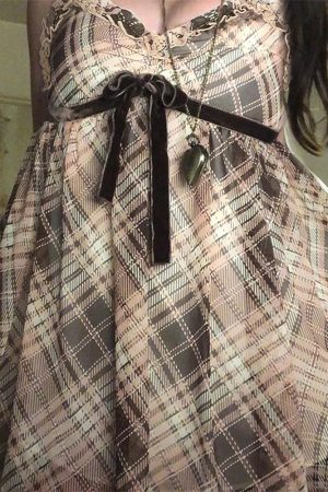 Casual Day Outfits, Easy Trendy Outfits Preppy Aesthetic Plaid Mini Tank Dress