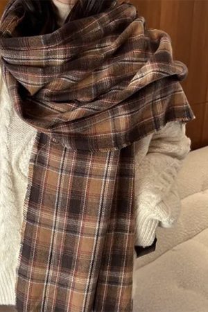 Casual Day Outfits, Easy Trendy Outfits Preppy Aesthetic Plaid Scarf