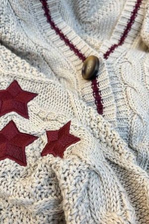 Casual Day Outfits, Easy Trendy Outfits Preppy Aesthetic Star Cardigan
