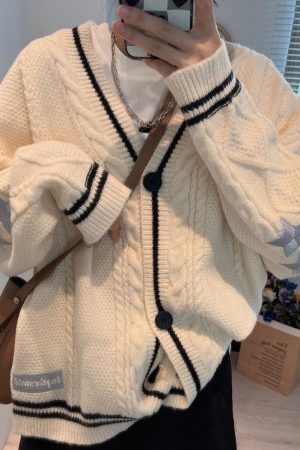 Casual Day Outfits, Easy Trendy Outfits Preppy Aesthetic Star Cardigan